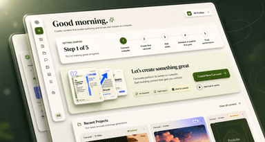 VERSO workspace for LinkedIn content creation, scheduling, and publishing